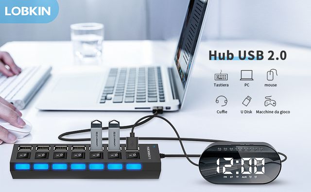 Hub USB Lobkin 7 porte