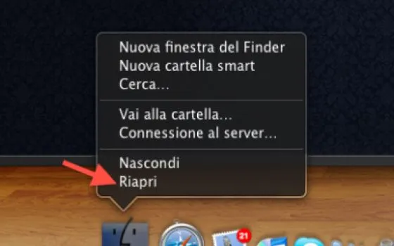 Tip: tre modi diversi per riavviare il Finder