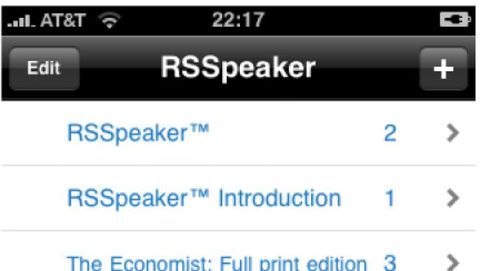 RSSpeaker recita i contenuti dei feed RSS da iPhone
