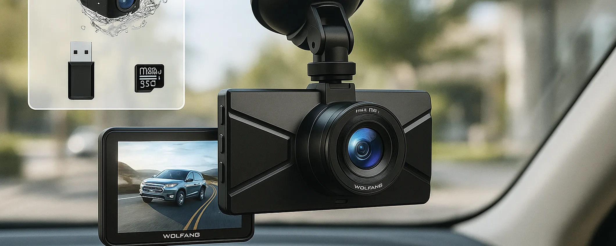 Dashcam WOLFANG WD02: doppia sicurezza a soli 36,99€ su Amazon