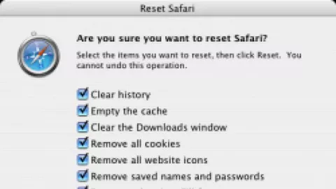 Safari 3 propone il reset 