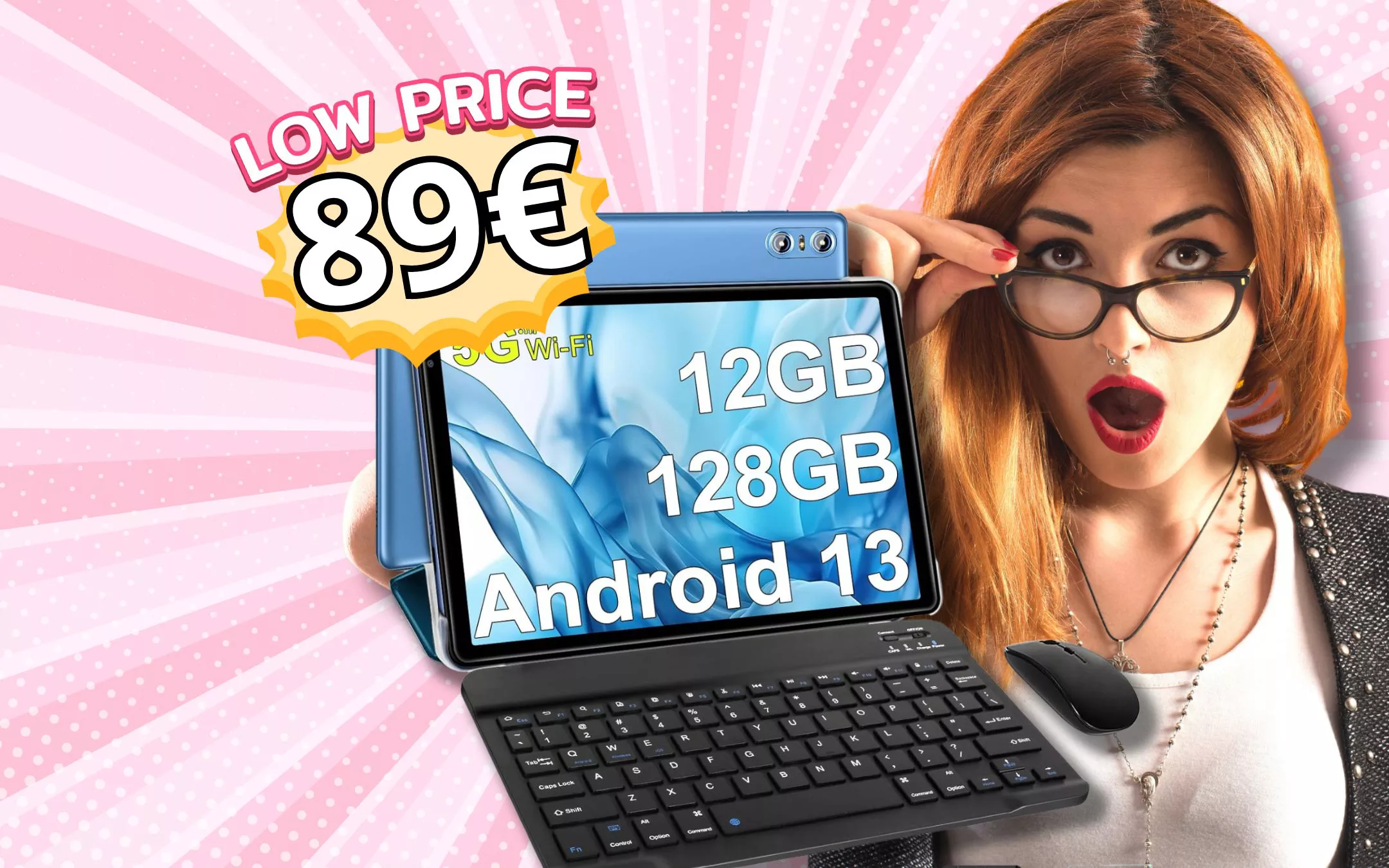 SOLO 89€ per Tablet Android che ti REGALA tastiera e mouse NEL