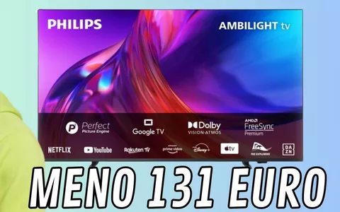 PHILIPS TV 4K LED  55 pollici: il prezzo crolla per questa ottima smart tv con Ambilight