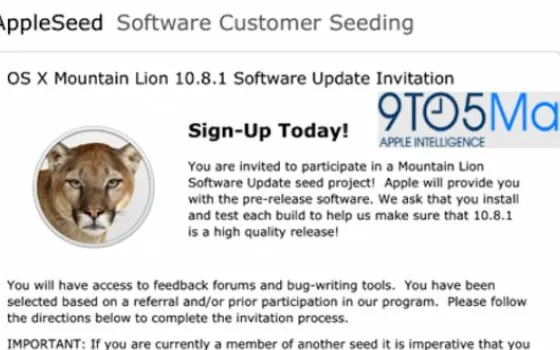 Apple pronta a inviare OS X 10.8.1 agli sviluppatori