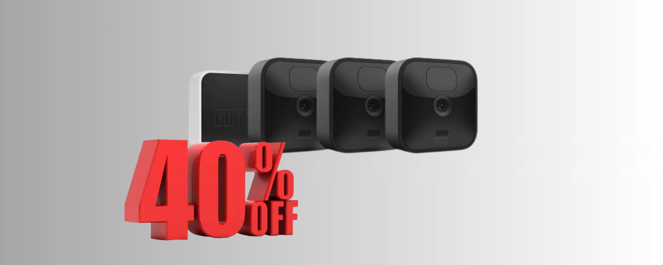 SUPER SCONTO DEL 40% sul set da 3 Videocamere di sicurezza Blink Outdoor