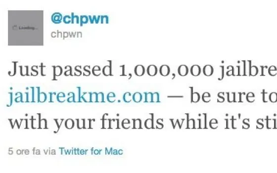 1 milione di jailbreak su Jailbreakme.com