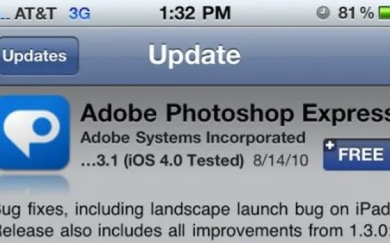 Adobe corregge gli errori in Photoshop Express