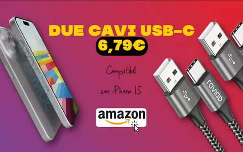 Cavo USB-C con rivestimento in Nylon: prendi 2, paghi 1 (38%)
