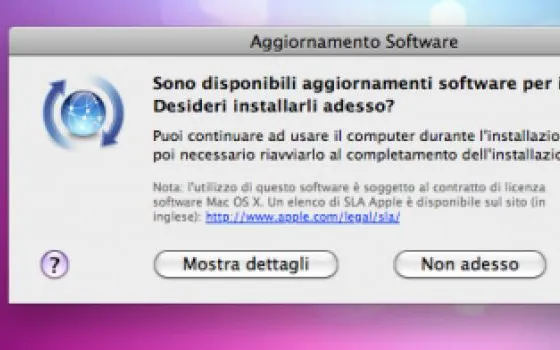 Aggiornamenti software per MacBook Air e iDVD