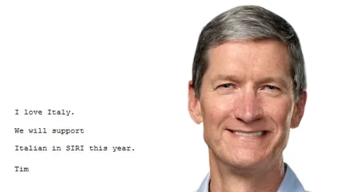 Tim Cook risponde ad un lettore di Melablog: Amo l'Italia, Siri supporterà presto l'italiano