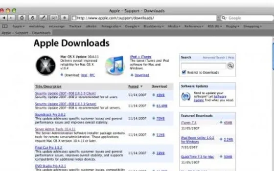 Update a go-go: iPhoto, Server Admin Tools, Final Cut, Panther