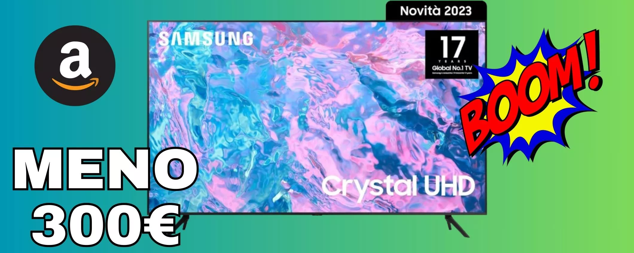 SAMSUNG Crystal UHD 65 pollici, lo sconto è esagerato: MENO 300 euro!