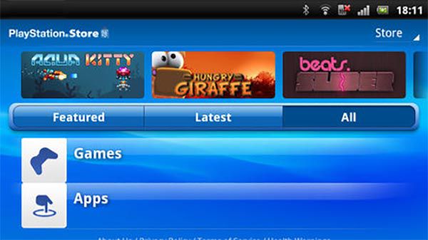 L'interfaccia dell'applicazione PlayStation Mobile su tablet Android