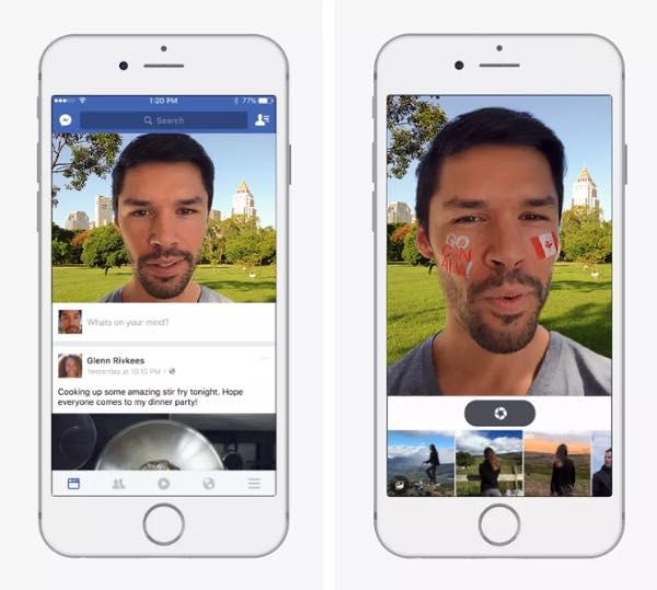 Facebook: fotocamera con filtri in stile Snapchat