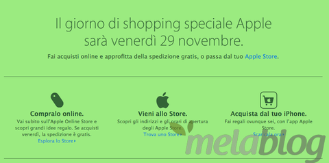Black Friday 2013, Apple conferma l'evento online e negli Apple Store