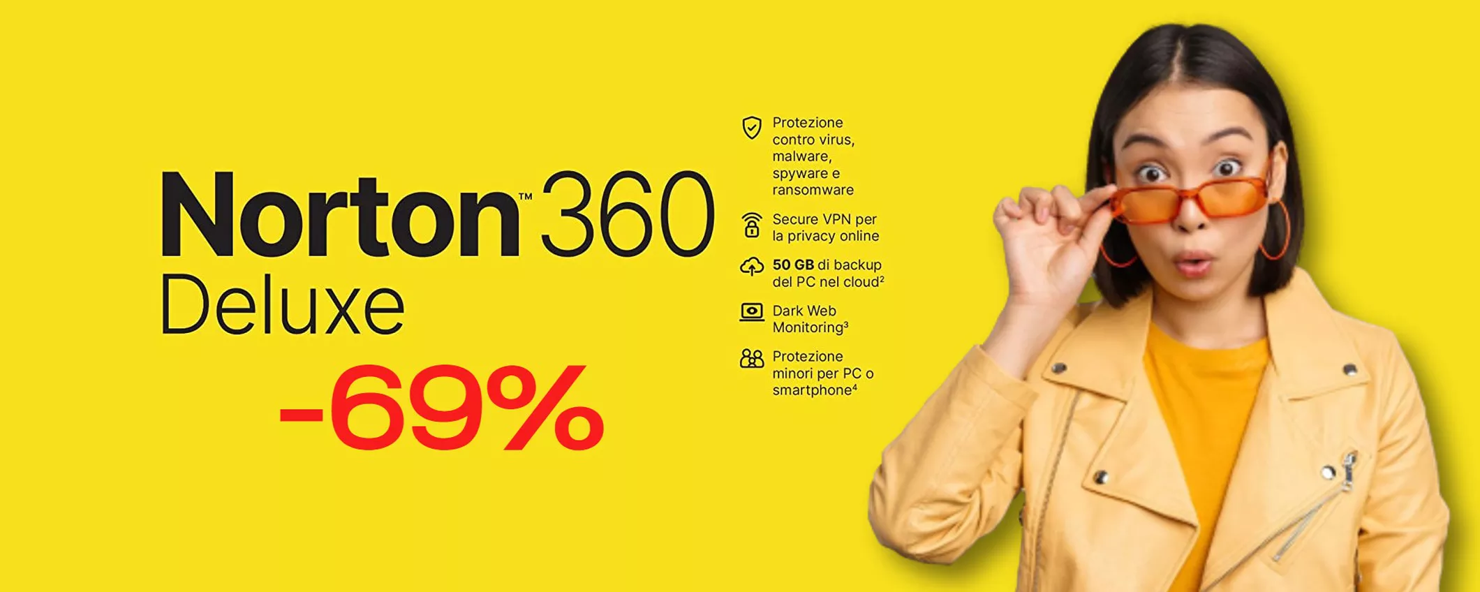 Norton 360 Deluxe 2023 per 5 dispositivi: SCONTO CLAMOROSO del 69%