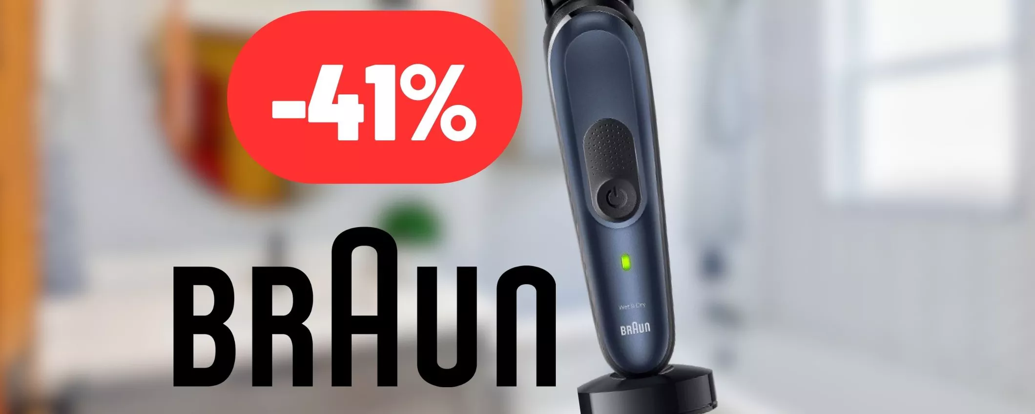 Barba impeccabile con il rasoio elettrico Braun al 41% di sconto