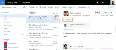 Office 365 come Facebook: arrivano menzioni e Like