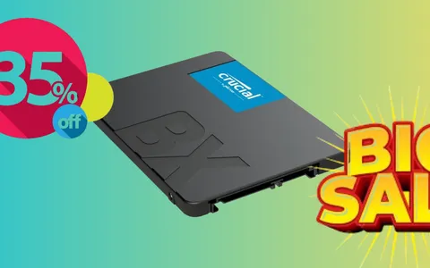 1TB di memoria extra con l'SSD interno Crucial in svendita folle su Amazon (-35%)