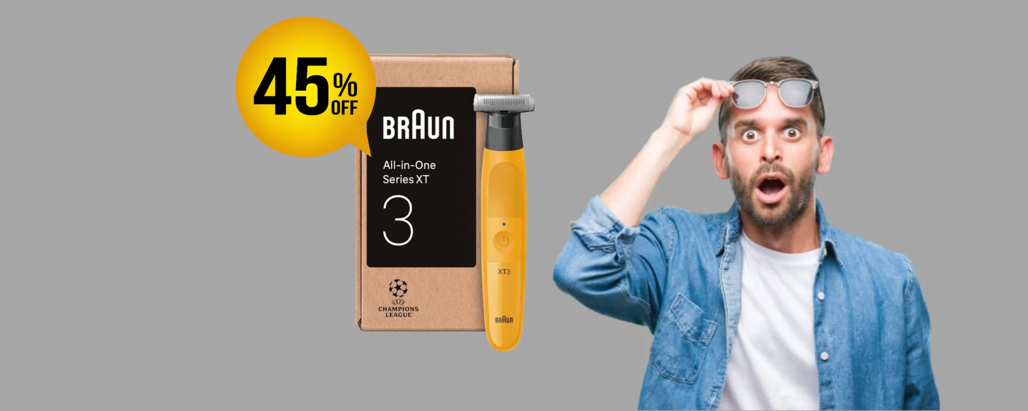 Rasoio elettrico tutto-in-uno Braun a quasi metà prezzo: maxi sconto del -45%