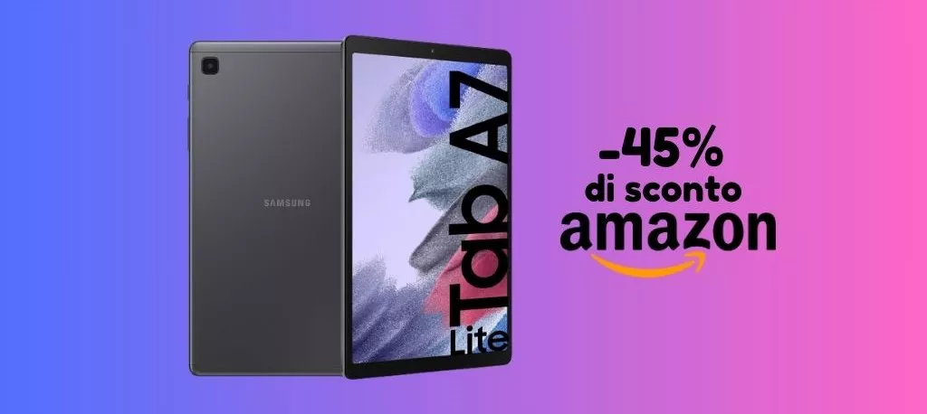SUPER SCONTO del 45% per il Samsung Galaxy Tab A7 Lite (solo su Amazon)