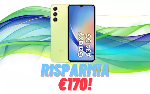 RISPARMIA €170 sul Samsung Galaxy A34 5G: oggi a soli €299