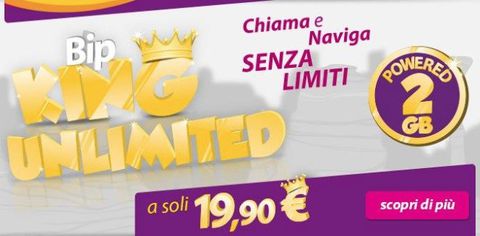 Bip King Unlimited: chiamate illimitate e 2 GB