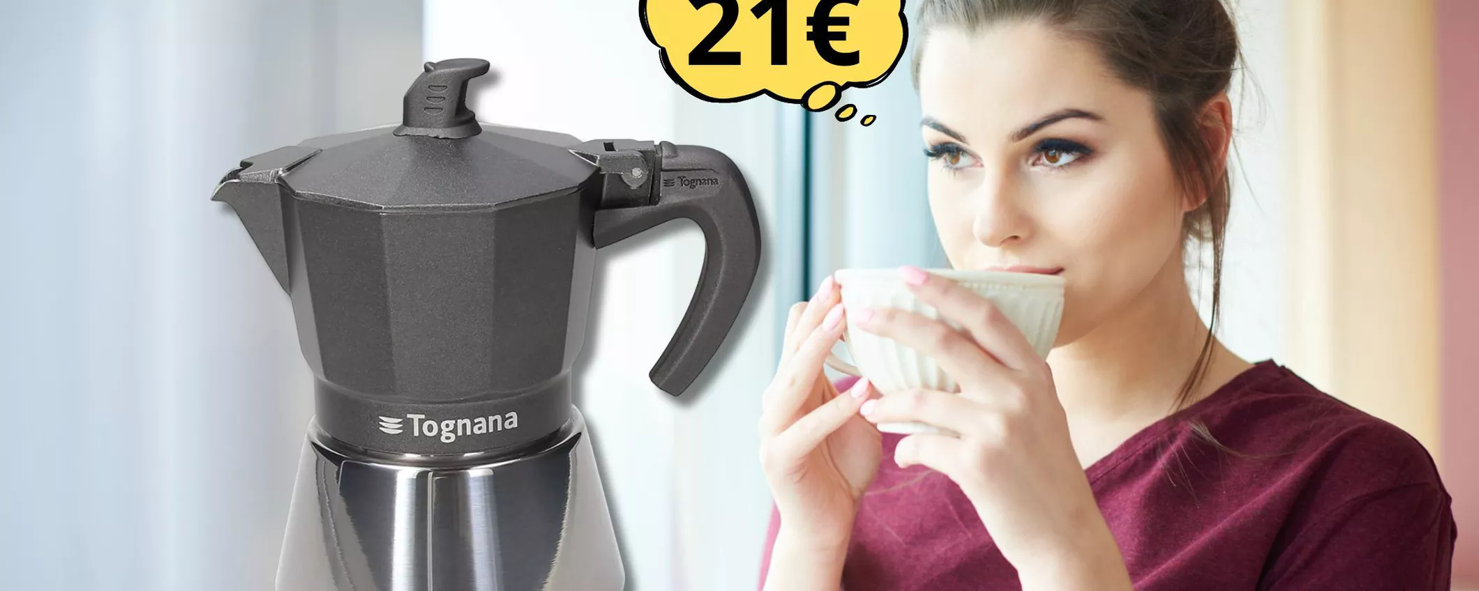 Moka Tognana a soli 21 euro: realizza un ottimo caffè grazie alla funzione 