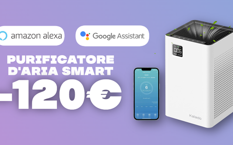 Purificatore d'aria smart con Alexa e Assistant: sconto immediato di 120€ con coupon
