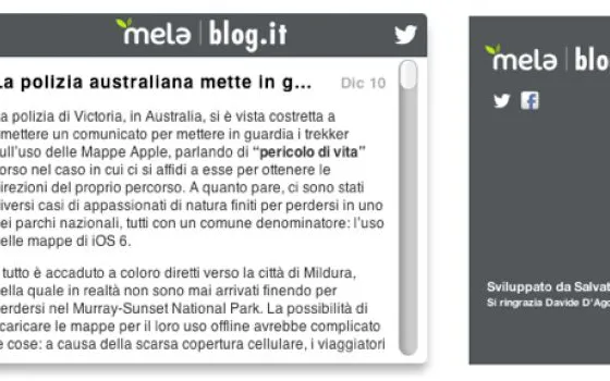 Aggiornato il widget di Melablog