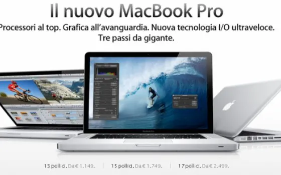 Ecco i nuovi MacBook Pro a partire da 1149 €