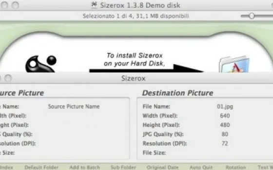 Sizerox ridimensiona e rinomina le immagini su Mac