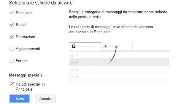 Gmail: come attivare la nuova interfaccia della casella "Posta in arrivo" (step 2)