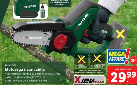 Mini motosega Parkside Lidl: potente, compatta e a un prezzo imbattibile