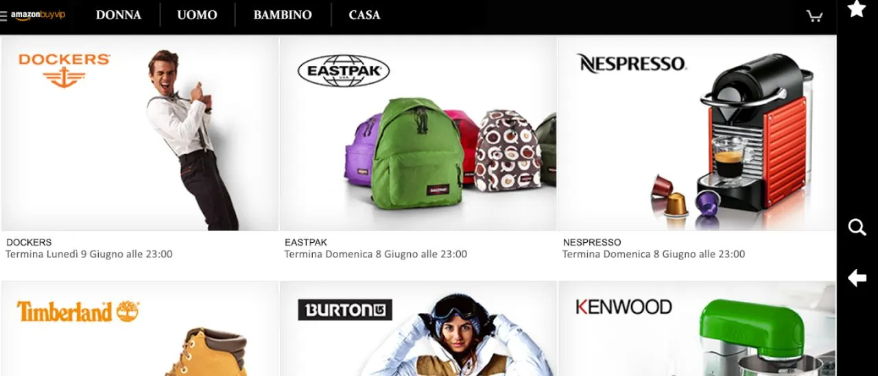 Amazon BuyVIP, nuova app per tablet Android
