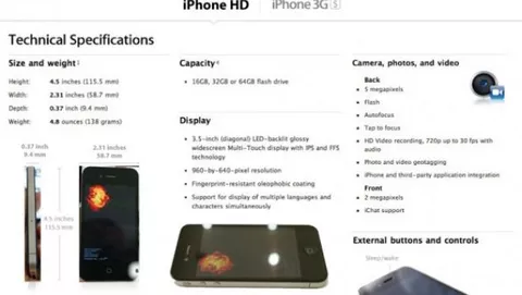 Fanta-specifiche tecniche di iPhone 4G in stile Apple