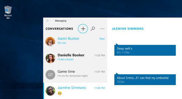 Windows 10, Skype: mandare messaggi
