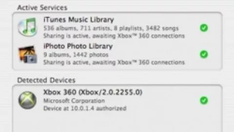 iTunes, iPhoto e Xbox 360