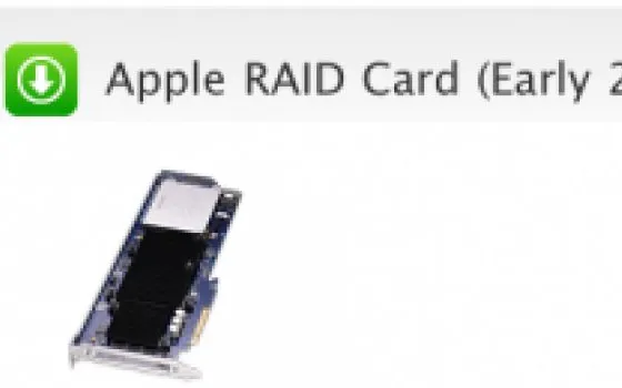 Disponibile l'aggiornamento firmware Apple RAID Card (Early 2009) versione 1.1