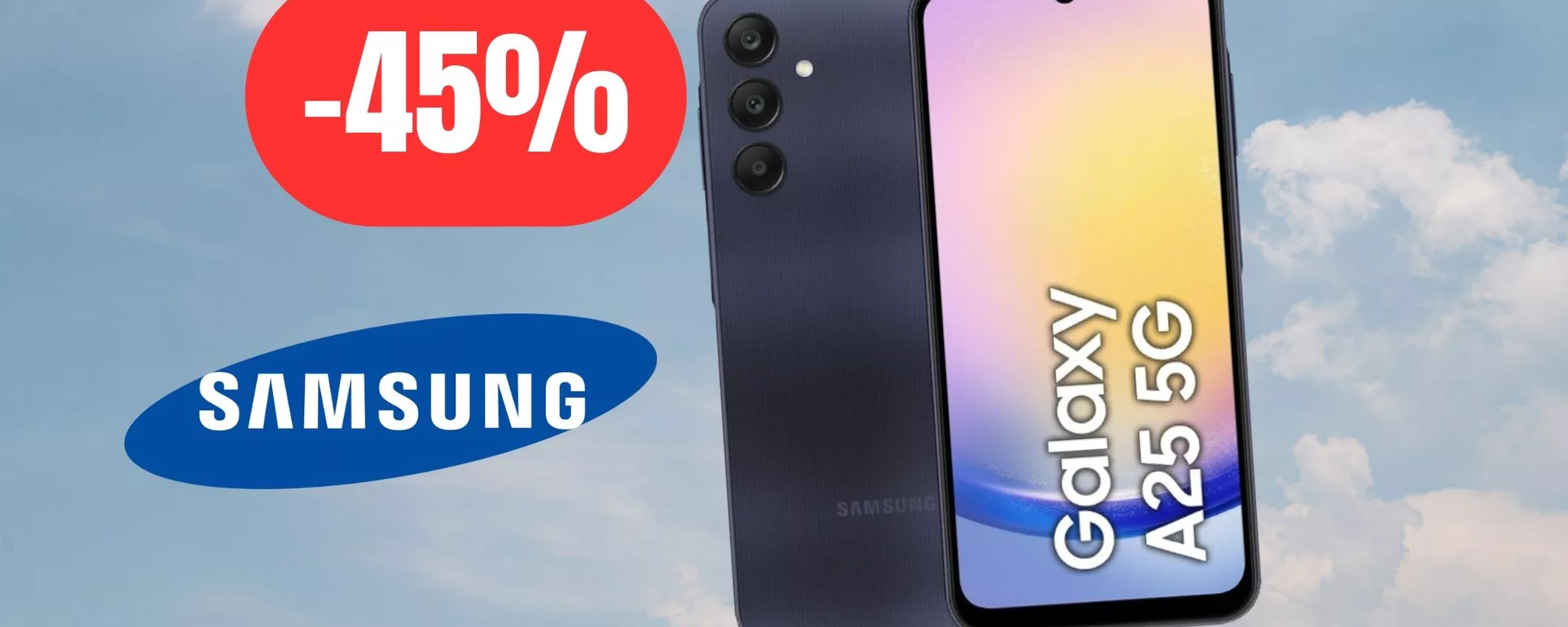 Samsung Galaxy A25 al 45% di sconto su Amazon: promozione da best buy