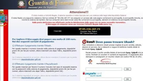 Virus Guardia di Finanzia: è una truffa online