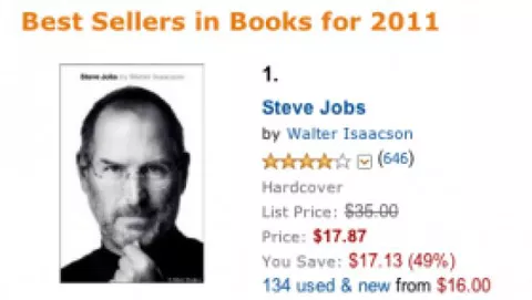 La biografia di Steve Jobs è il libro più venduto su Amazon nel 2011