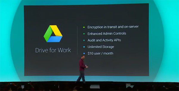 L'annuncio di Google Drive for Work, dal palco dell'evento I/O 2014