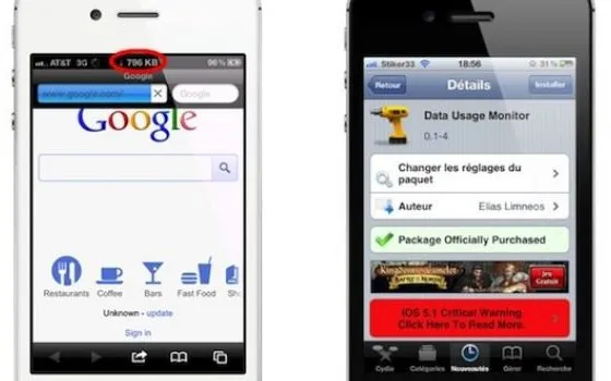 Data Usage Monitor controlla il traffico dati su iOS jailbroken