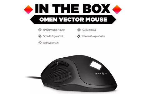 Mouse Gaming OMEN Vector con 6 tasti programmabili e 16.000 DPI in promo su Amazon