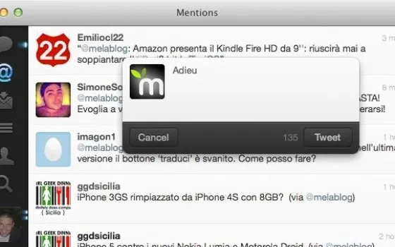 Twitter cessa lo sviluppo del client ufficiale per Mac