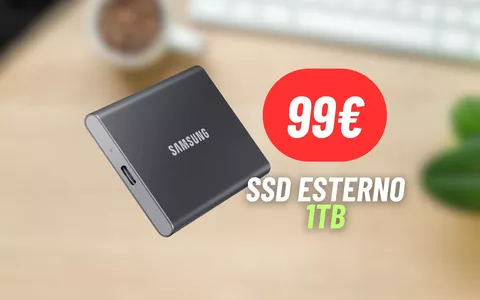 1TB di storage a soli 99€ con l'SSD Samsung esterno in promozione