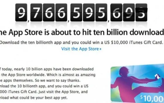 Apple festeggia i 10 miliardi di app scaricate con un concorso