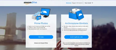 Amazon lancia il piano Archiviazione Illimitata