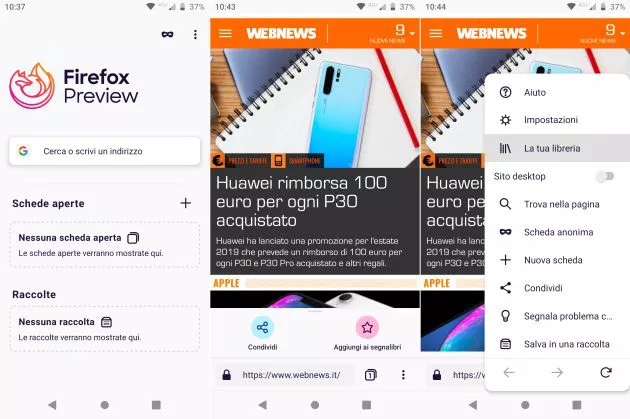 Firefox Preview per Android